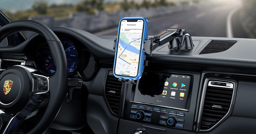 La méthode de fixation du support de téléphone portable de voiture.